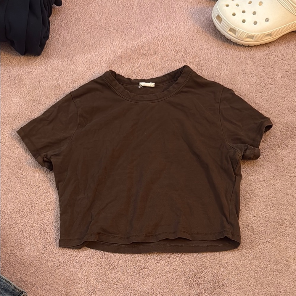 Cotton On Brown Crop T-Shirt